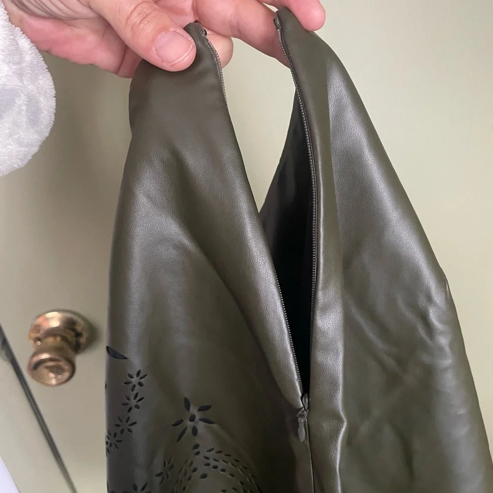 NWT Sans Souci Faux Leather Mini Skirt Sz L - Picture 6 of 8